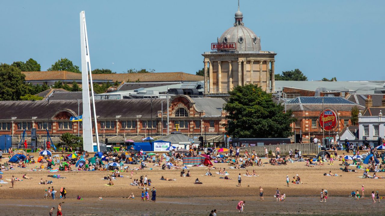 Southend seafront and the Kursaal, from the Essex Police Federation website hero, built by W Web Design